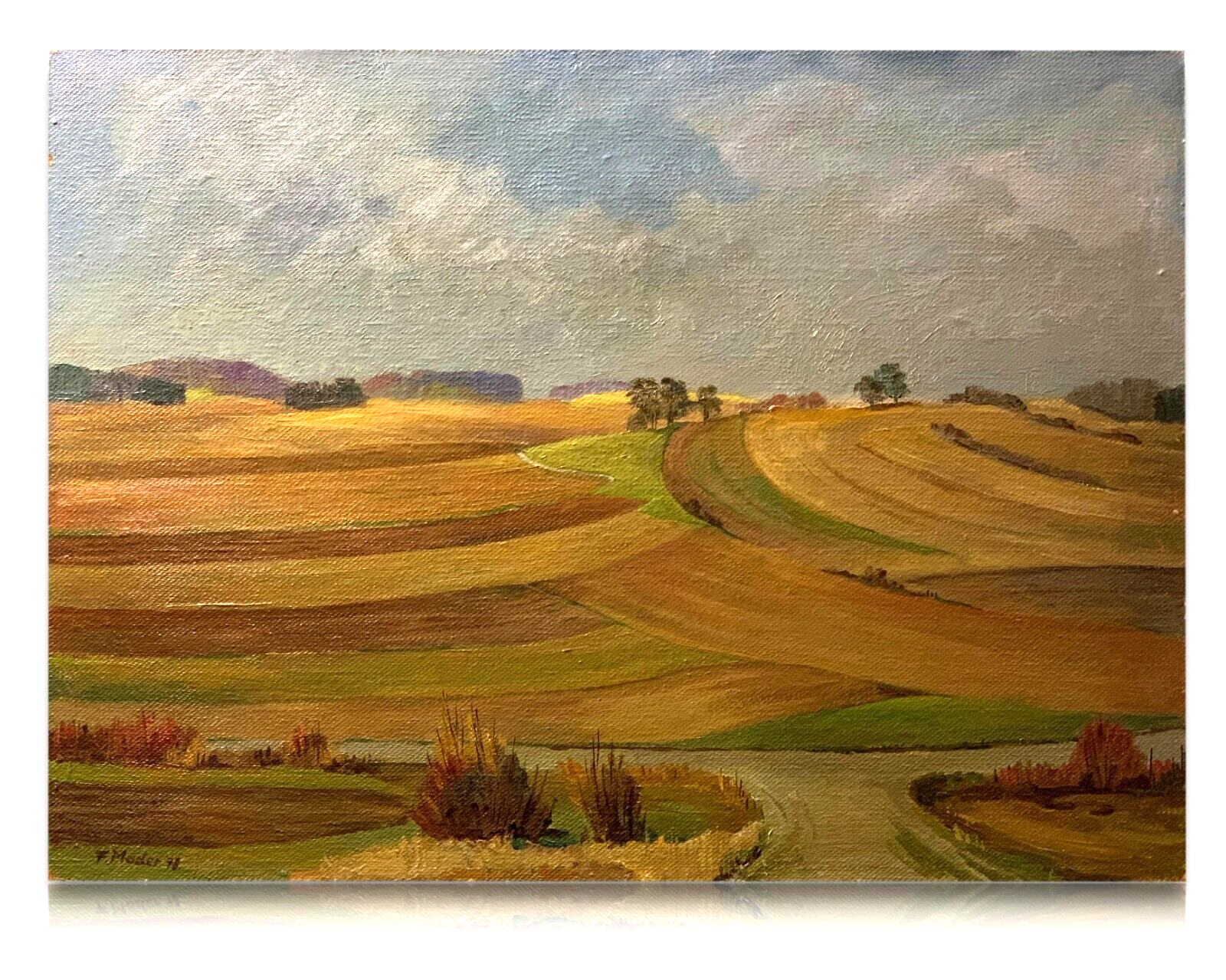 Fritz Mader 1900-1998 - Bei Feldhausen - Öl auf Faserplatte ungerahmt - signiert0