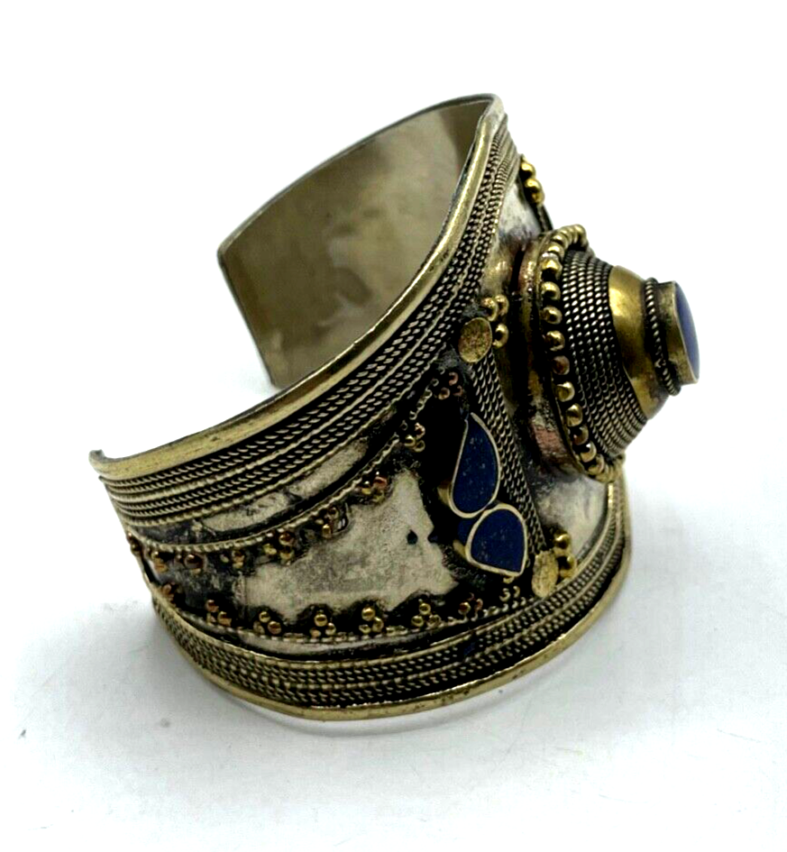 Stattlicher vintage Tuareg Berber Schmuck Armreif Armspange Lapislazuli unisex2
