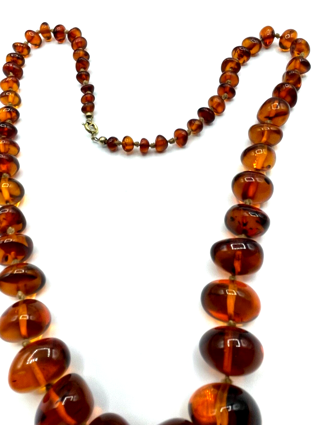 Vintage stattliche Bernstein Kette im Verlauf amber necklace 50 Gramm L 65 cm5