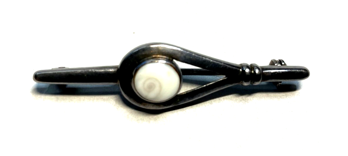 Vintage Margaritis 950 Silber Brosche Anstecknadel Shiva Auge Handarbeit gepfl.0