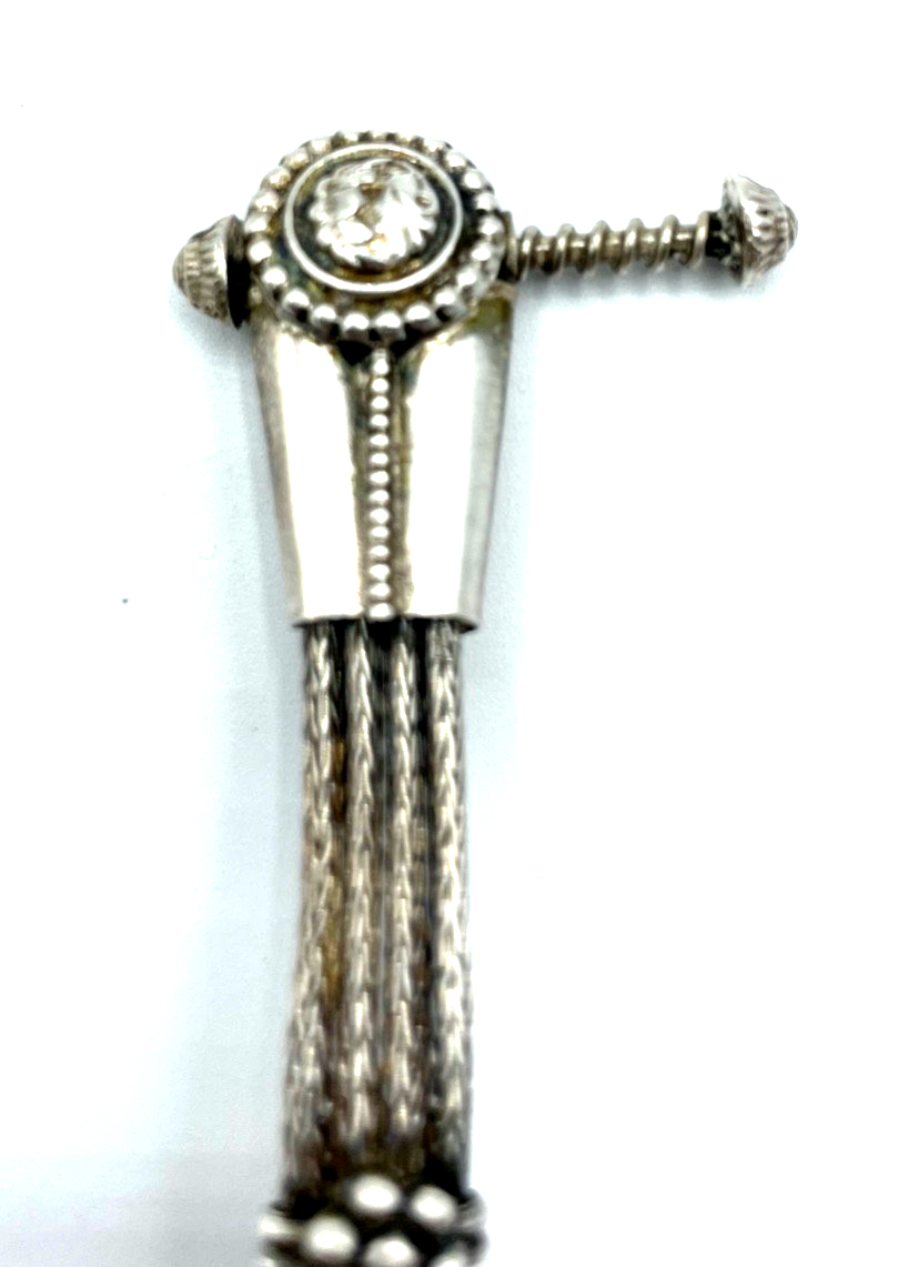 Vintage Ethno echt Silber Flechtdekor Armband unisex Handarbeit L 18 cm gepflegt6