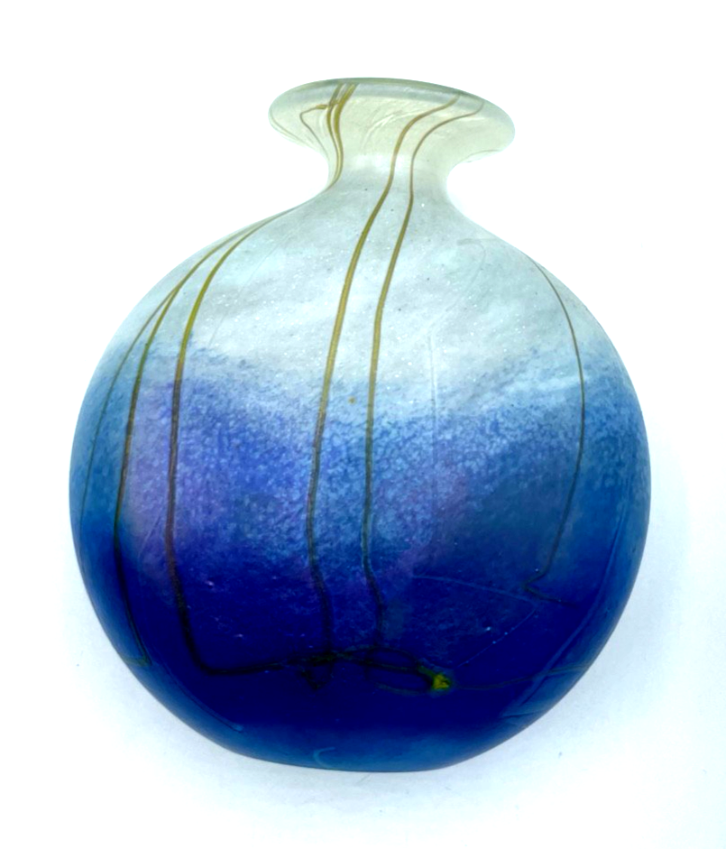 Aparte Phoenician Glass signierte Glaskunst Vase Malta 1988 P.C. H 13,5 B 12 cm7