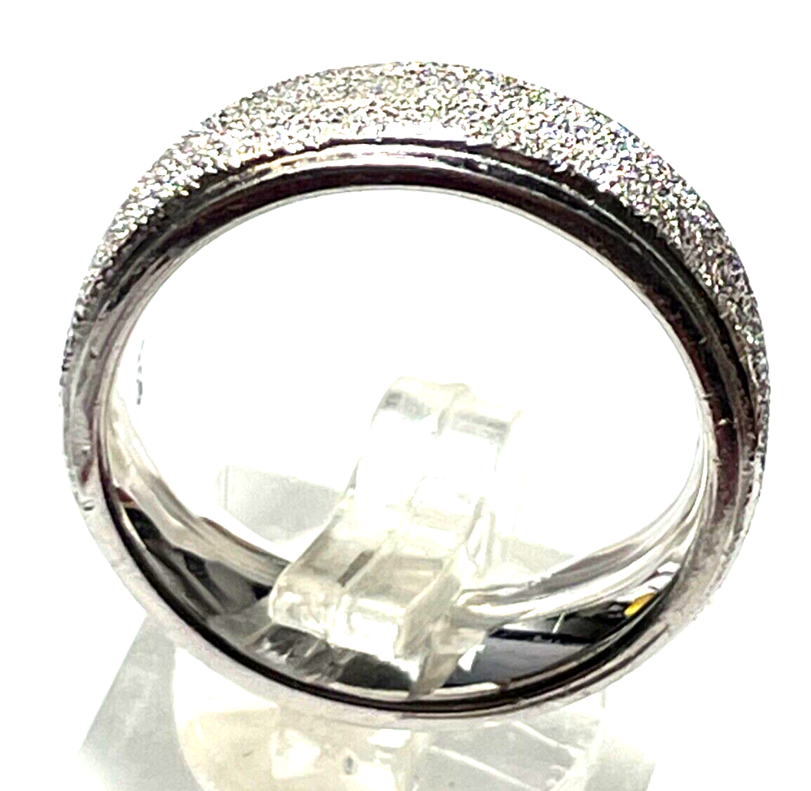 Aparter unisex Bandring 925 Silber Ring mit Struktur Oberfläche Ø 19 mm RG 603