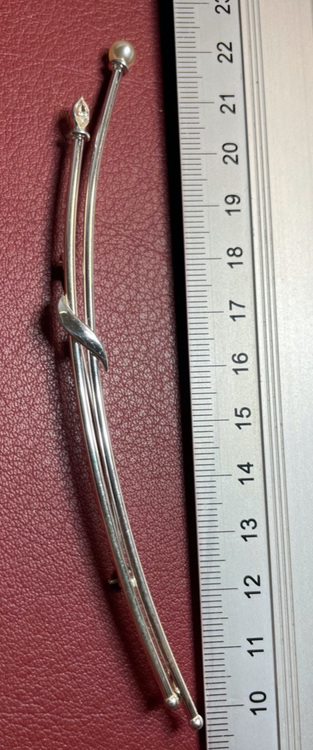 K&L 925 Sterling mega große + moderne Design Anstecknadel 12,5 cm lang gepflegt0