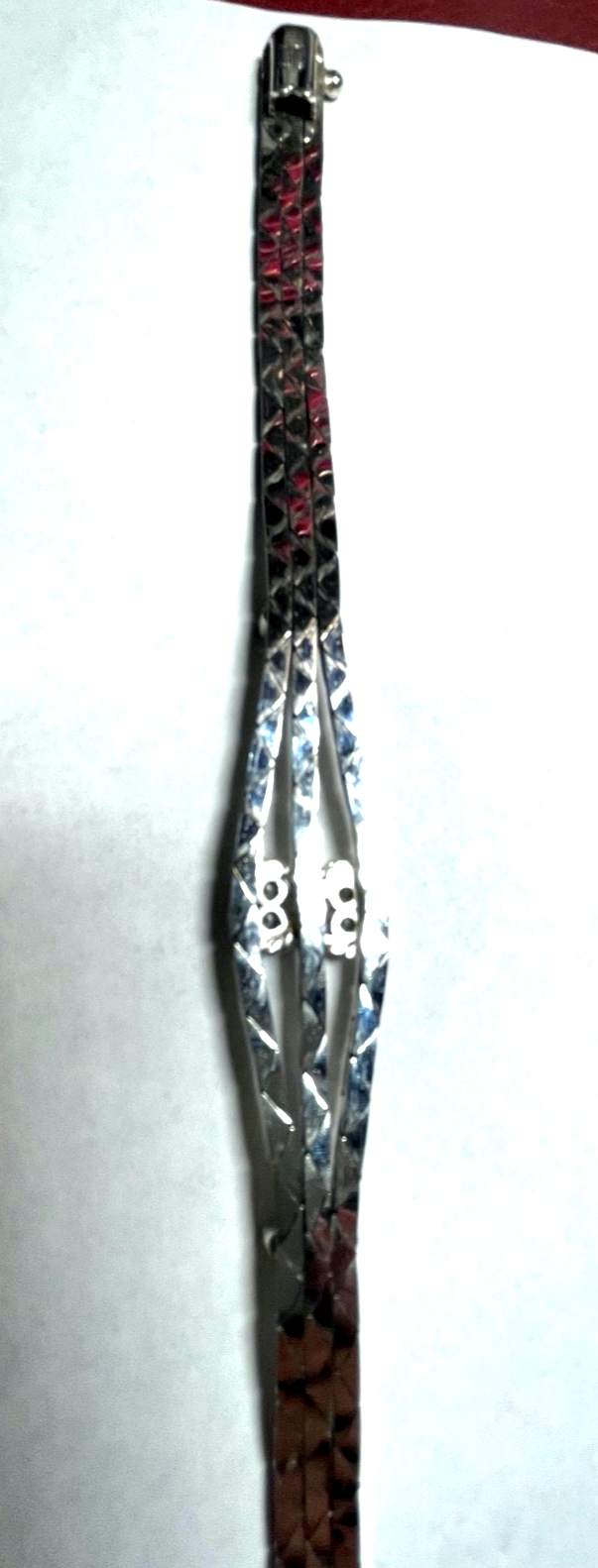 Vintage elegantes 800 Silber Armband mit 12 x Weißtopas L 19 cm B 15 mm10