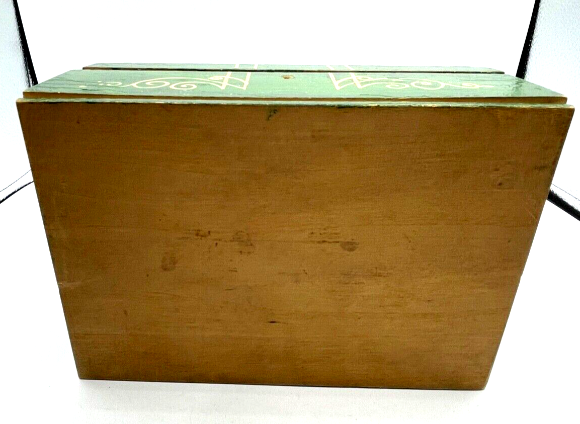 Dachbodenfund alte Tannenholz Holz Schatulle Handarbeit Handbemalt um 19008