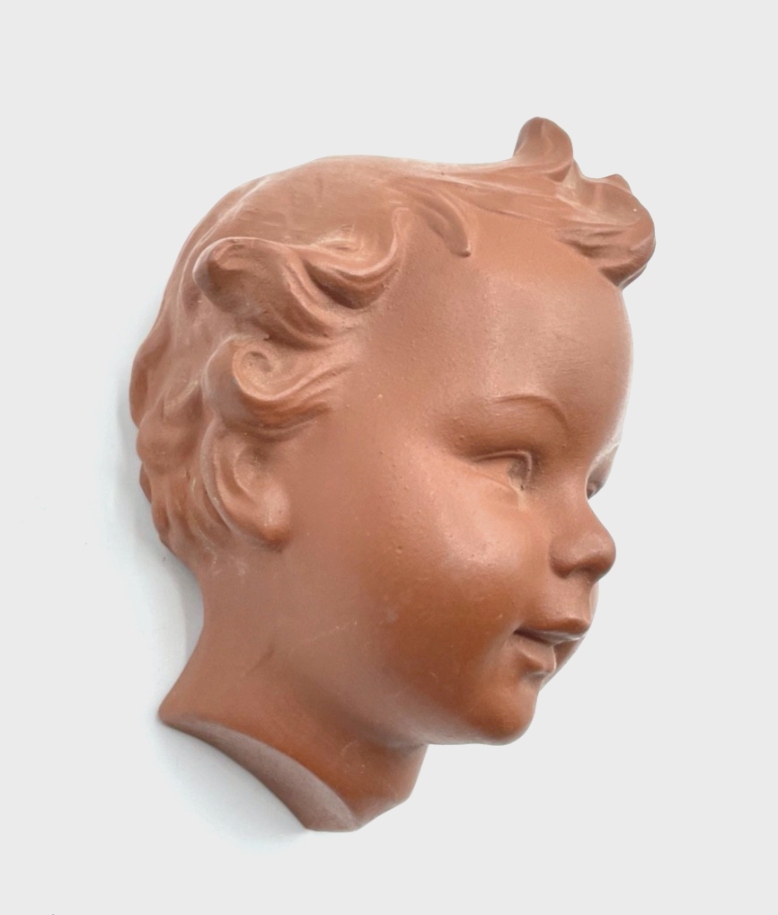 Mid century Goebel Terrakotta Wandmaske 1957 Kinderkopf FX206/A sehr gepflegt2