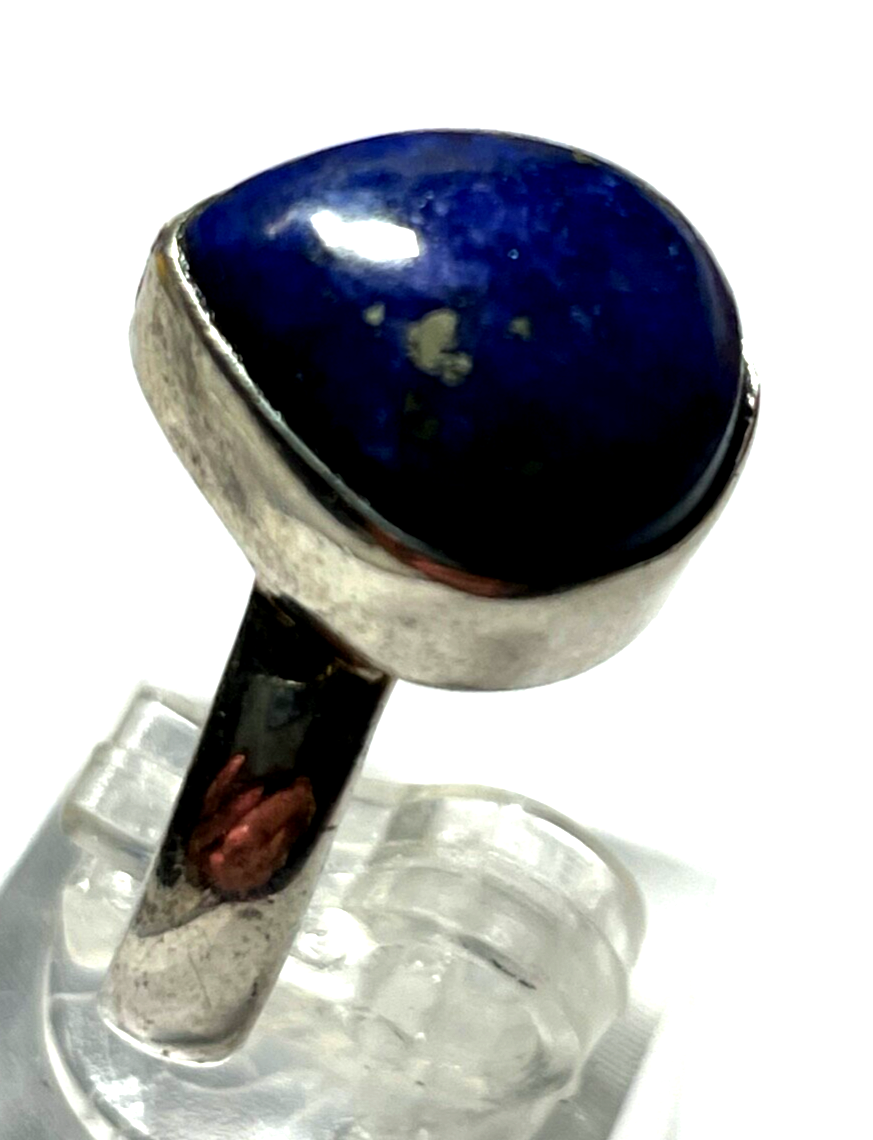 925 Silber Ring Lapislazuli Cabochon Ø 19 mm RG 60 solide Qualität unisex gepfl.2