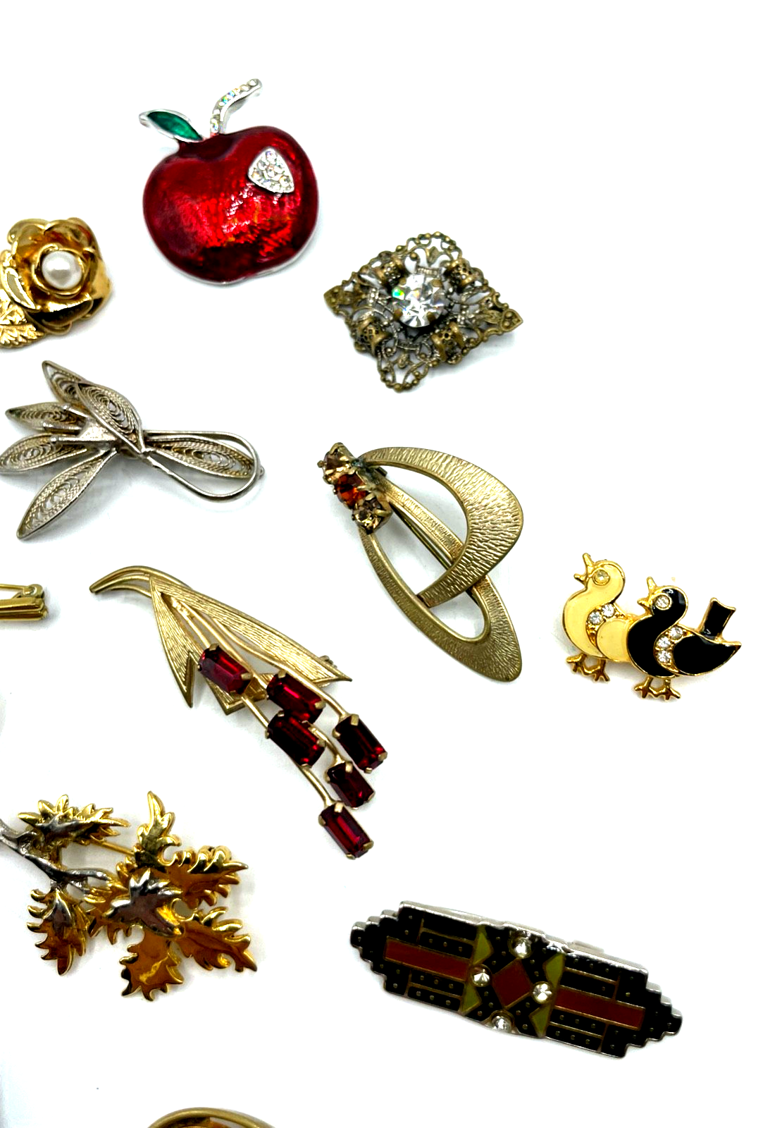 Konvolut 14 verschieden vintage Brosche Anstecknadel absolut tragbar Modeschmuck3