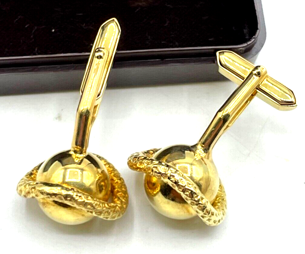 Sehr schöne Manschettenknöpfe wie neu Amerikaner Golddouble in Box elegant goldf2