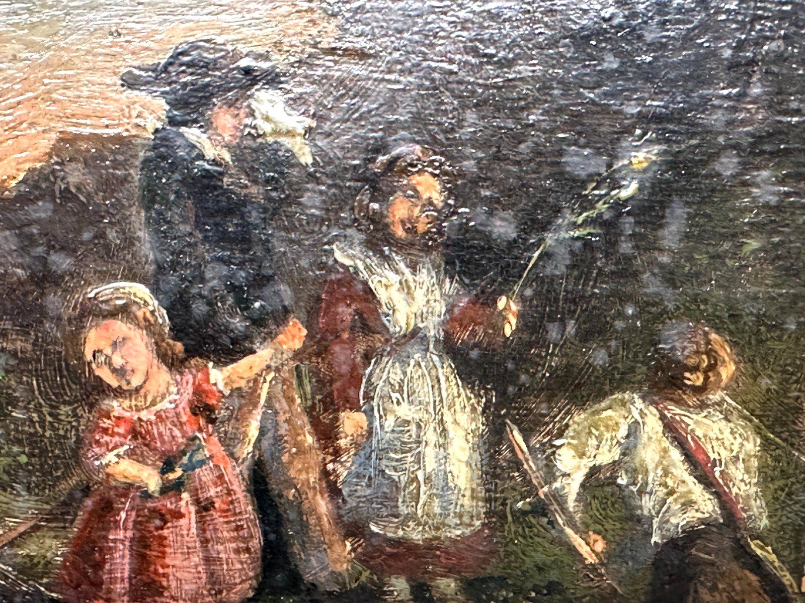 Genregemälde mit Kinderszene - Öl auf Holz - um 1870 – in originalem Rahmen4