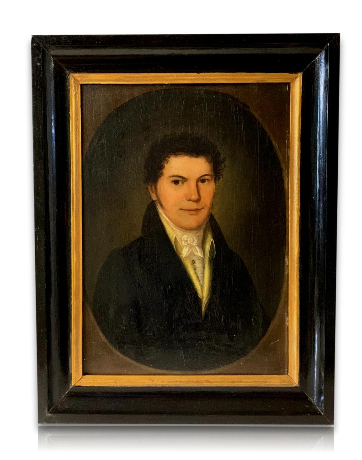 Biedermeier Männer Porträt um 1830 - Öl auf Holz - gerahmt - schöner Zustand0
