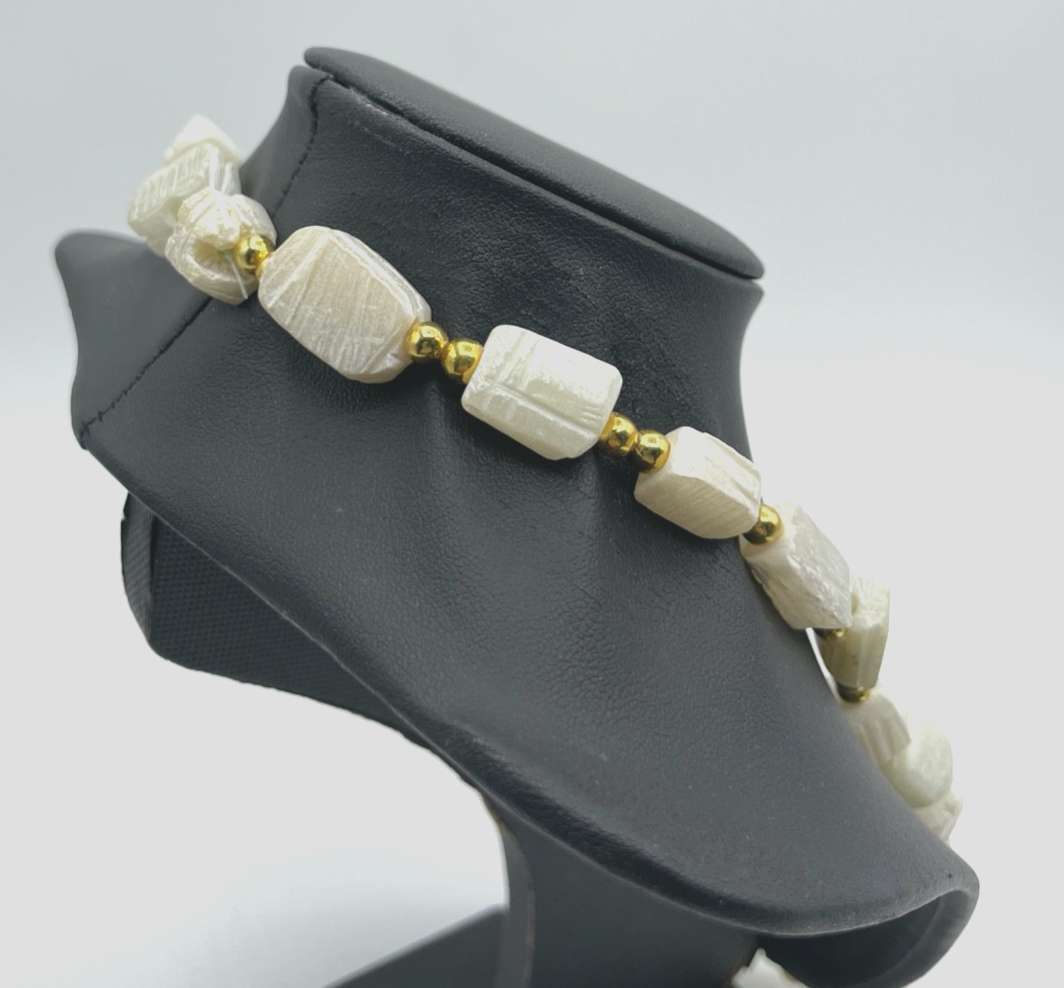 Stattliche Ägypten Halskette Alabaster Cluster Handarbeit Skarabäus Kette3