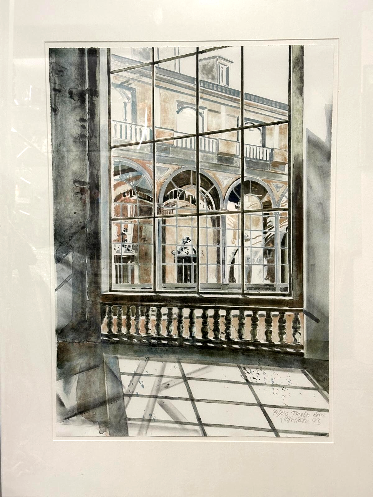 Michael Schreiber 1941-2012 - farbige Lithografie - Palzzo Rosso ´93 - Signiert2
