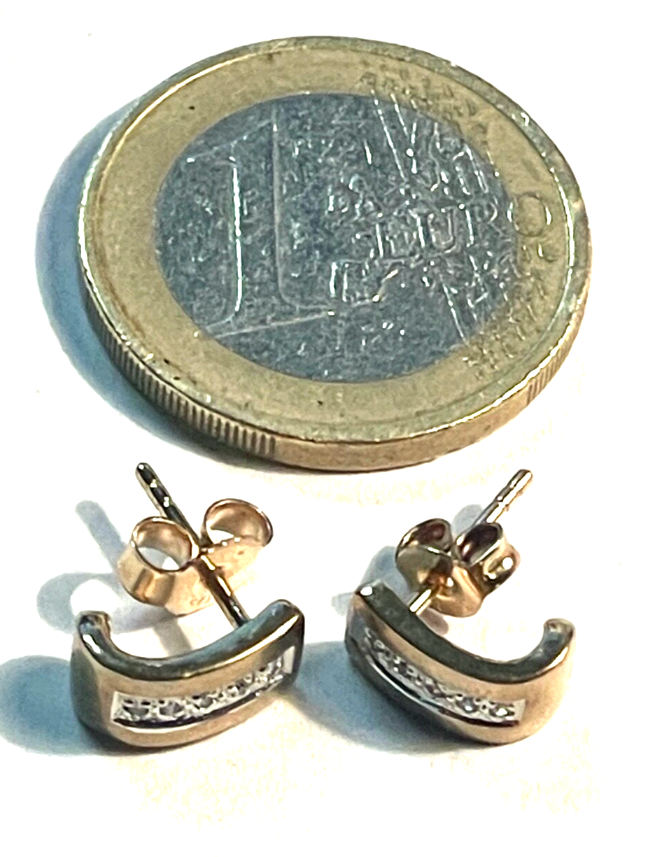 Moderne 333 Gold 8 K Ohrstecker klassisch 10x Diamant klein aber fein gepflegt4