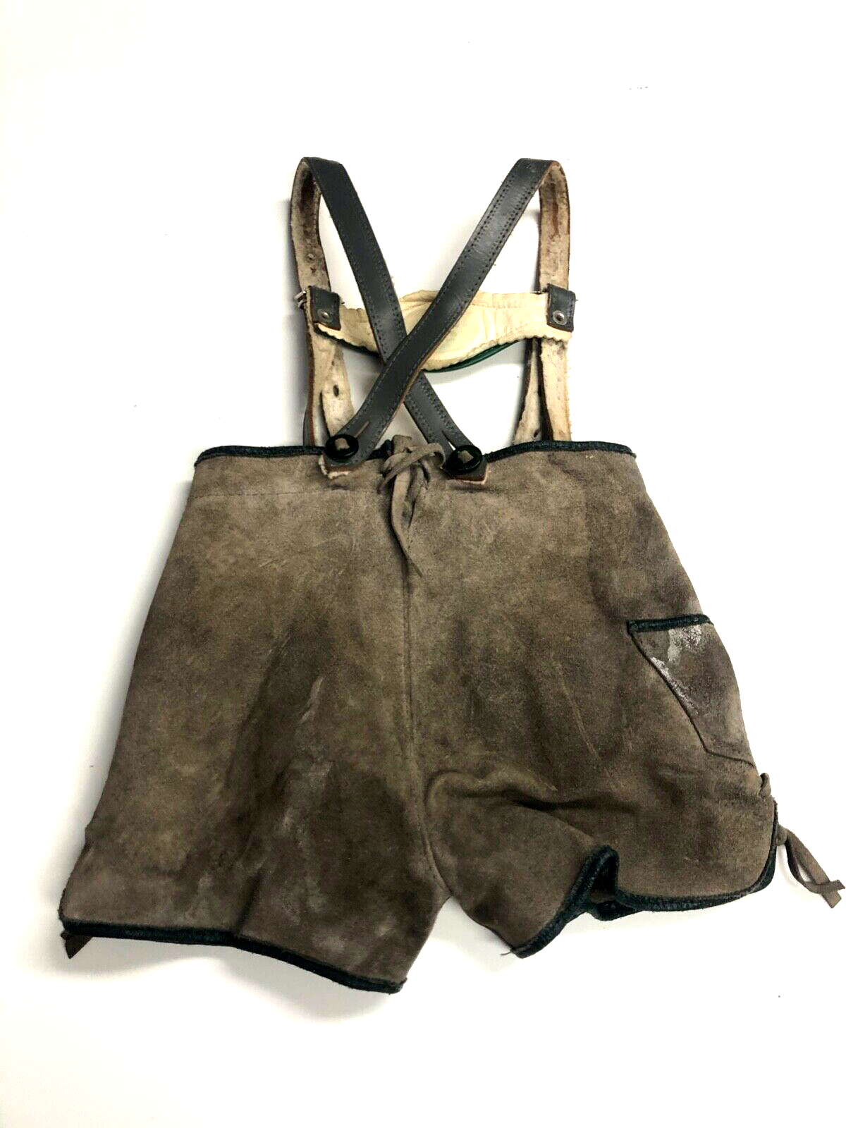 Vintage Knaben Lederhose gebraucht rustikal auch hübsche Deko Handarbeit s. Text3
