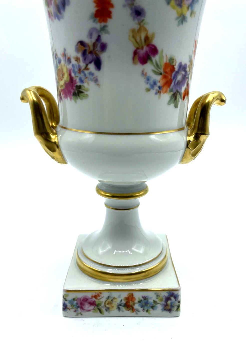 20er J Krautheim Porzellan Amphoren Vase attraktive Pokalvase handbemalt Gold3