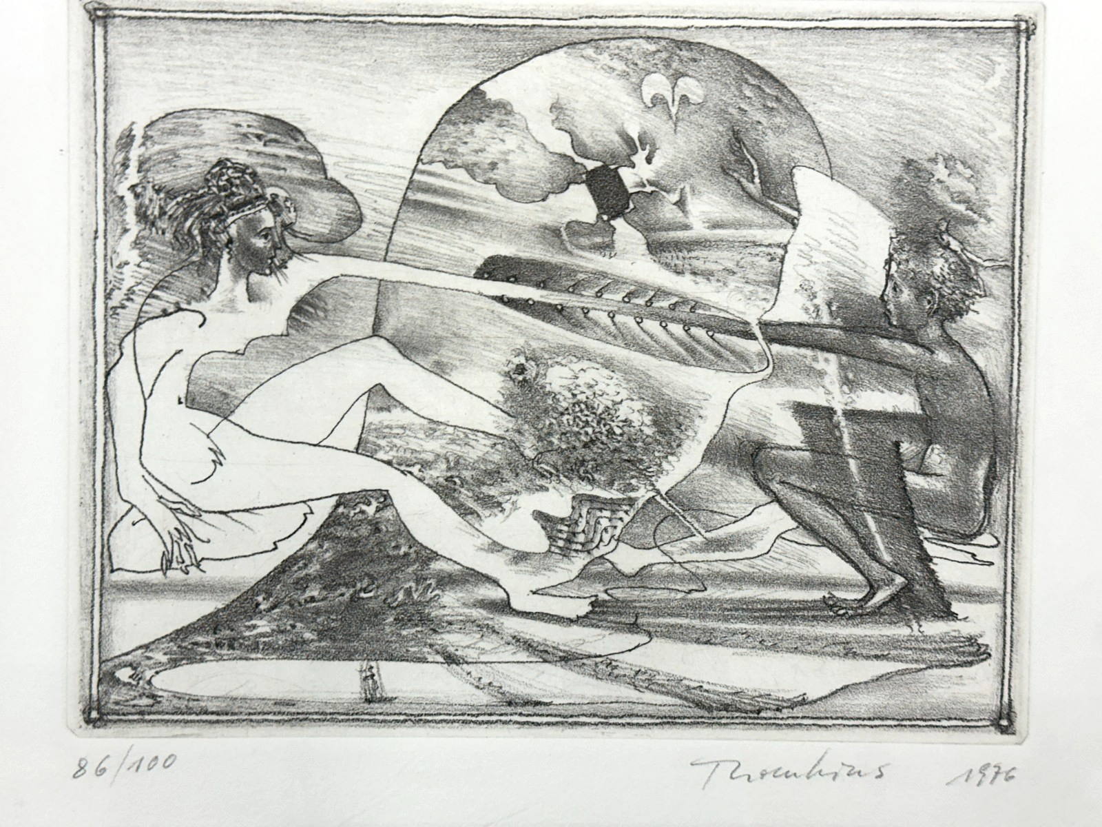 André Thomkins (1930–1985) - Radierung 1976 - signiert - nummeriert 86/1001