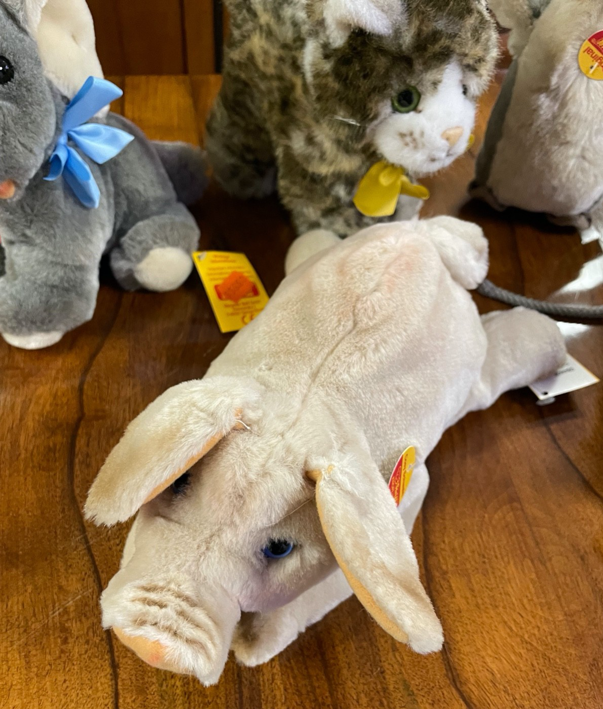 7 x top gepflegt Steiff Tier Konvolut Hase Pinguin Schwein Katze Maus Elefant6