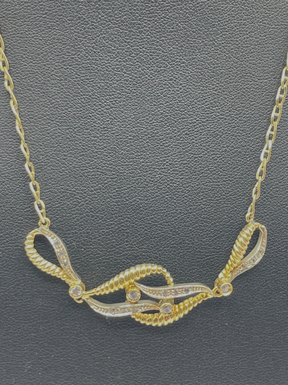750 Gold 18 K Gold apart Collier Kette Weißtopas Schleife Dekor Juwelier L 43,52