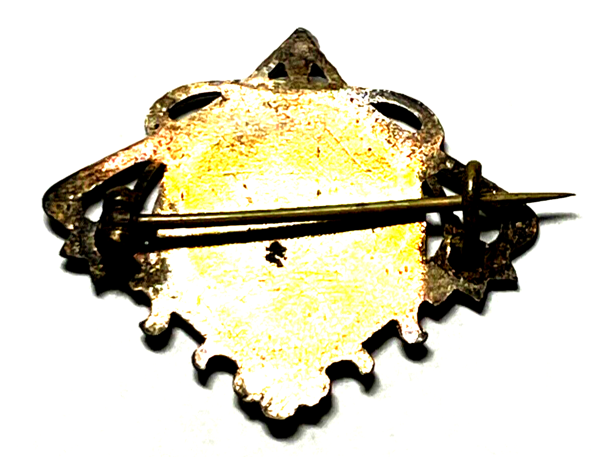 Antik Emaille Malerei Anstecknadel Handarbeit Donzdorf 2 Württ. Ansicht vor 19002