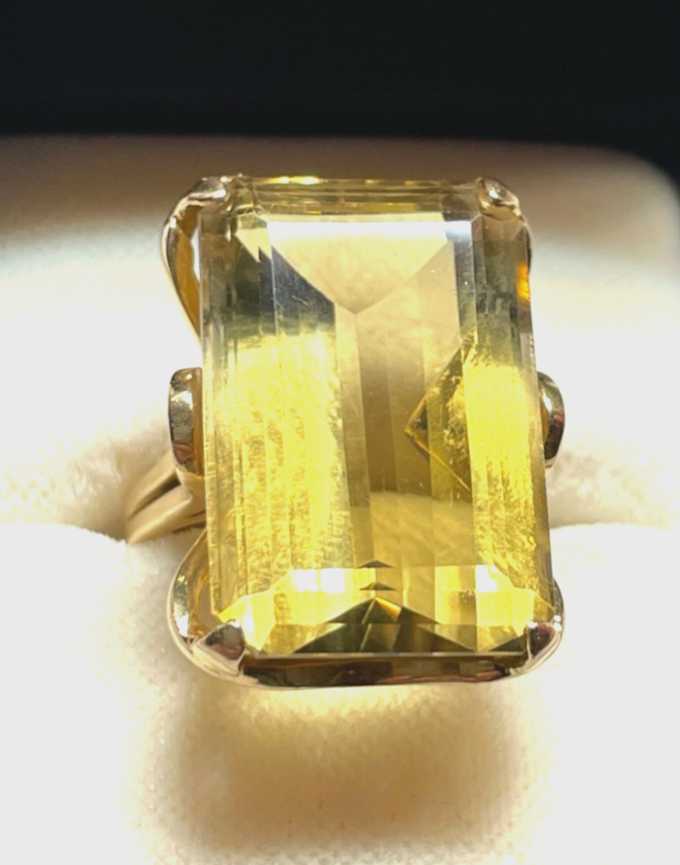 Massiver  Cluster 750 Gold Roségold Ring mit Citrin Cocktailring RG 50 Juwelier3