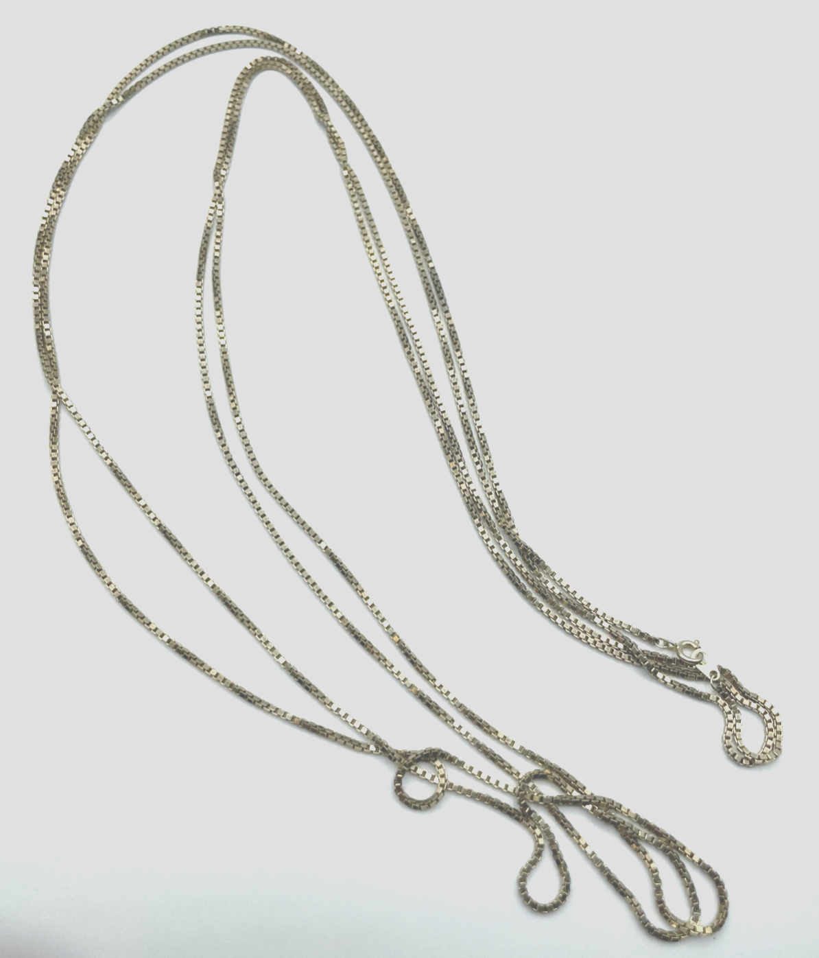 Vintage Silberkette 200 cm lange Venezianer Silber Kette 835 vergoldet B 2 mm3