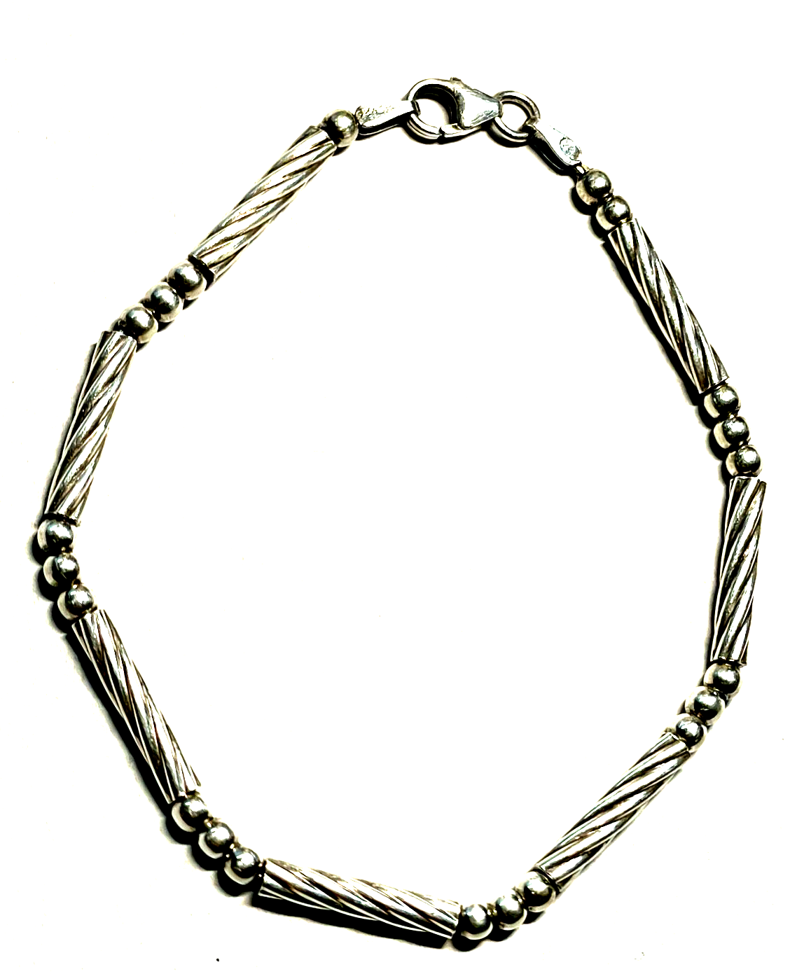 Solides apartes Dekor 925 Silber Armband L 18,5 cm runde Breite 3 mm gepflegt2
