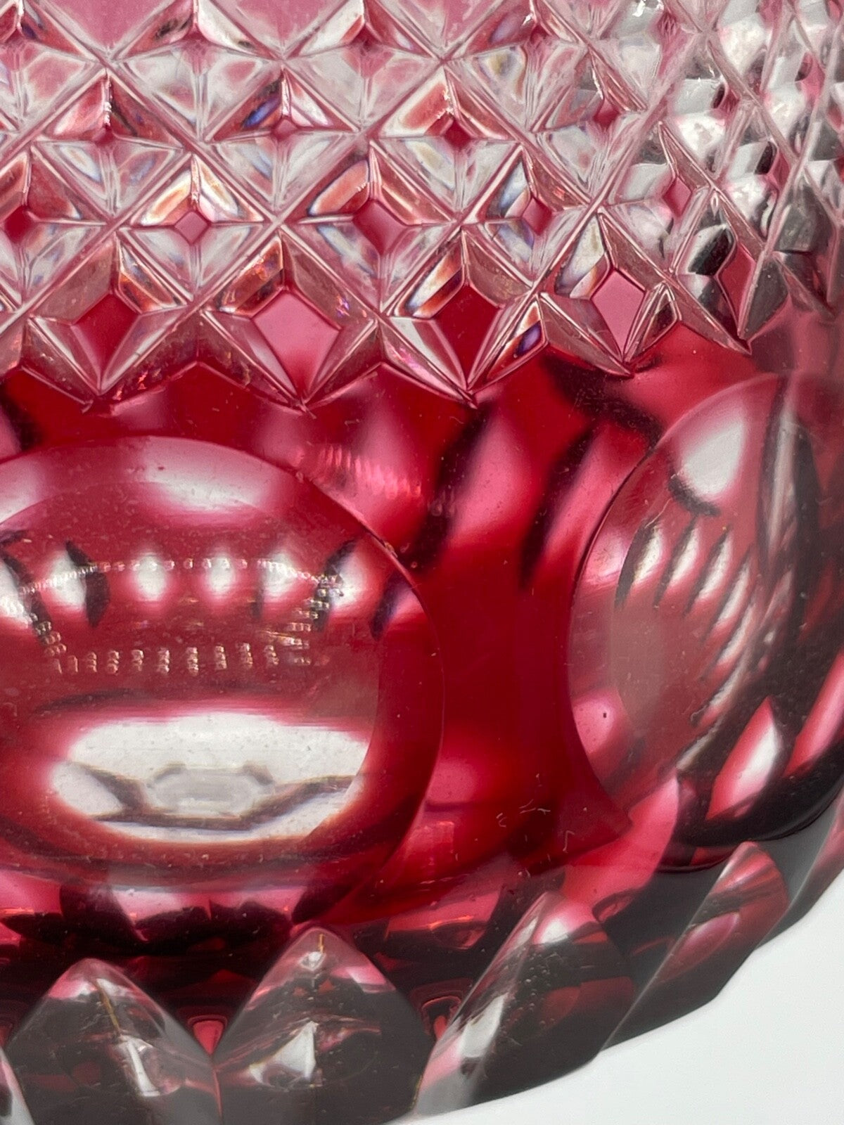 1 Weinfurtner Kristallglas Kristall Glas Weinglas Überfang leuchtend Purpur 19,54