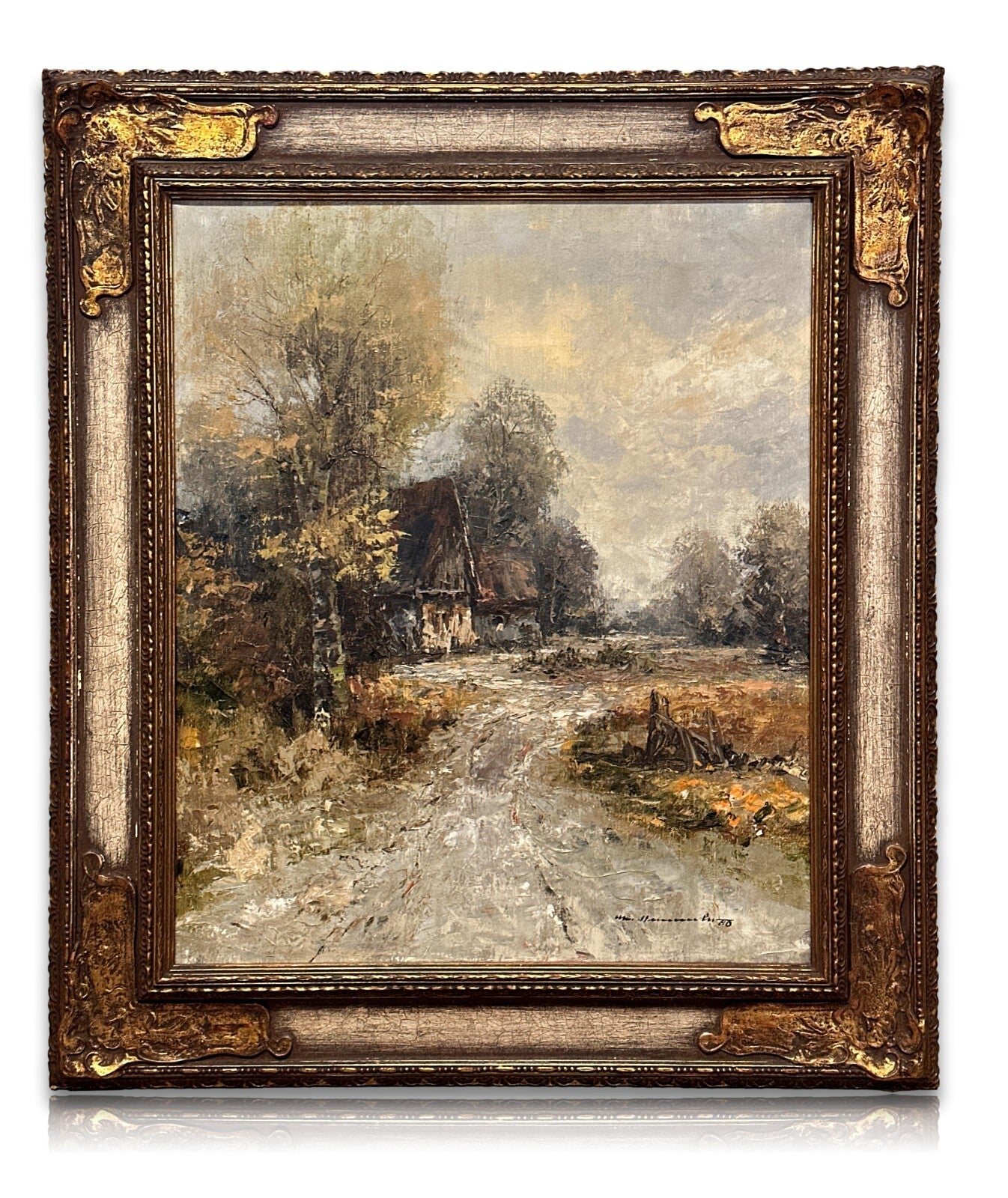 Christian Stemmeler - Landschaftsgemälde mit Gehöft - Impressionismus - signiert0