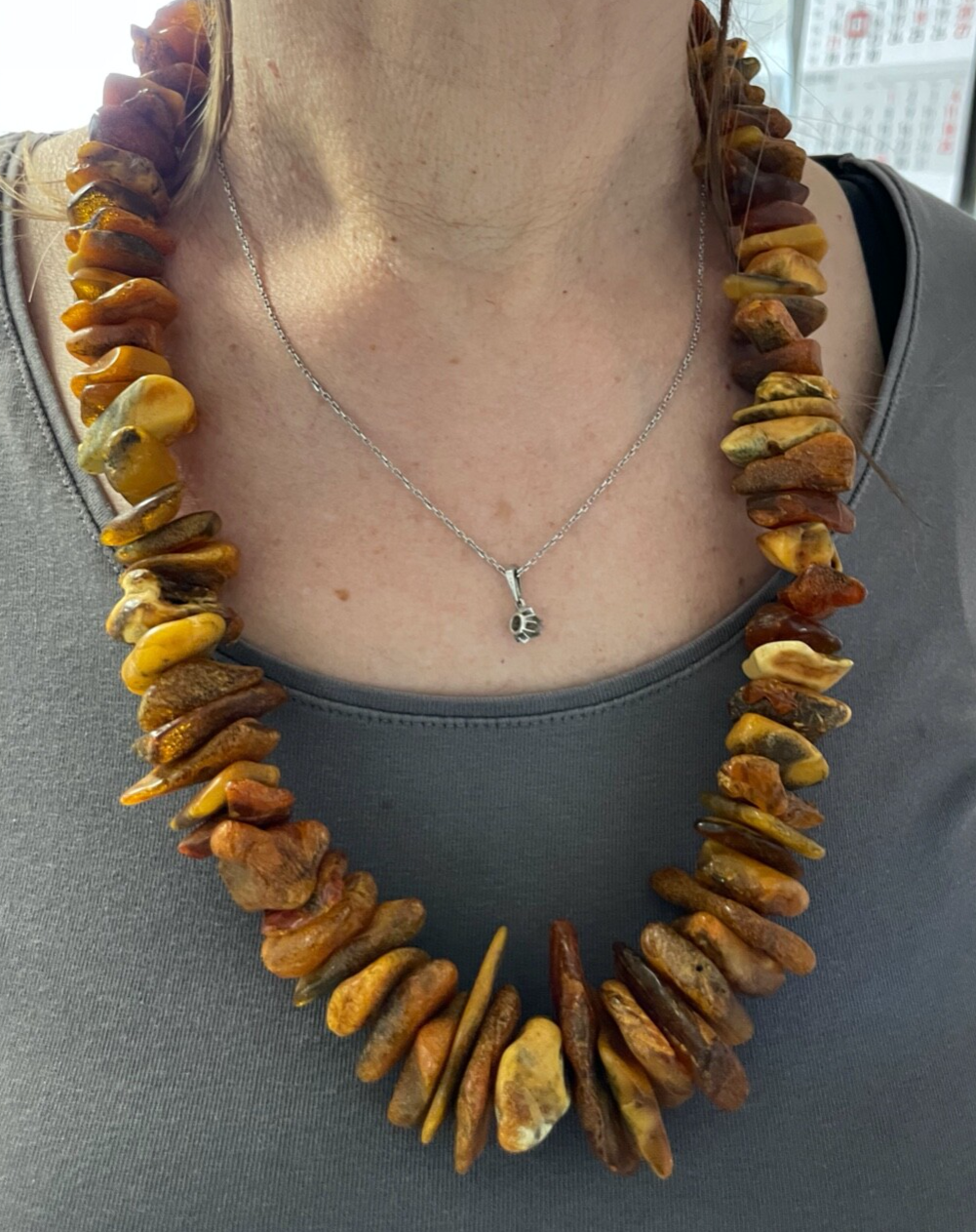 Prächtige Statement Naturbernstein Bernstein Kette 172 Gr. Nuggets L ca. 74 cm11