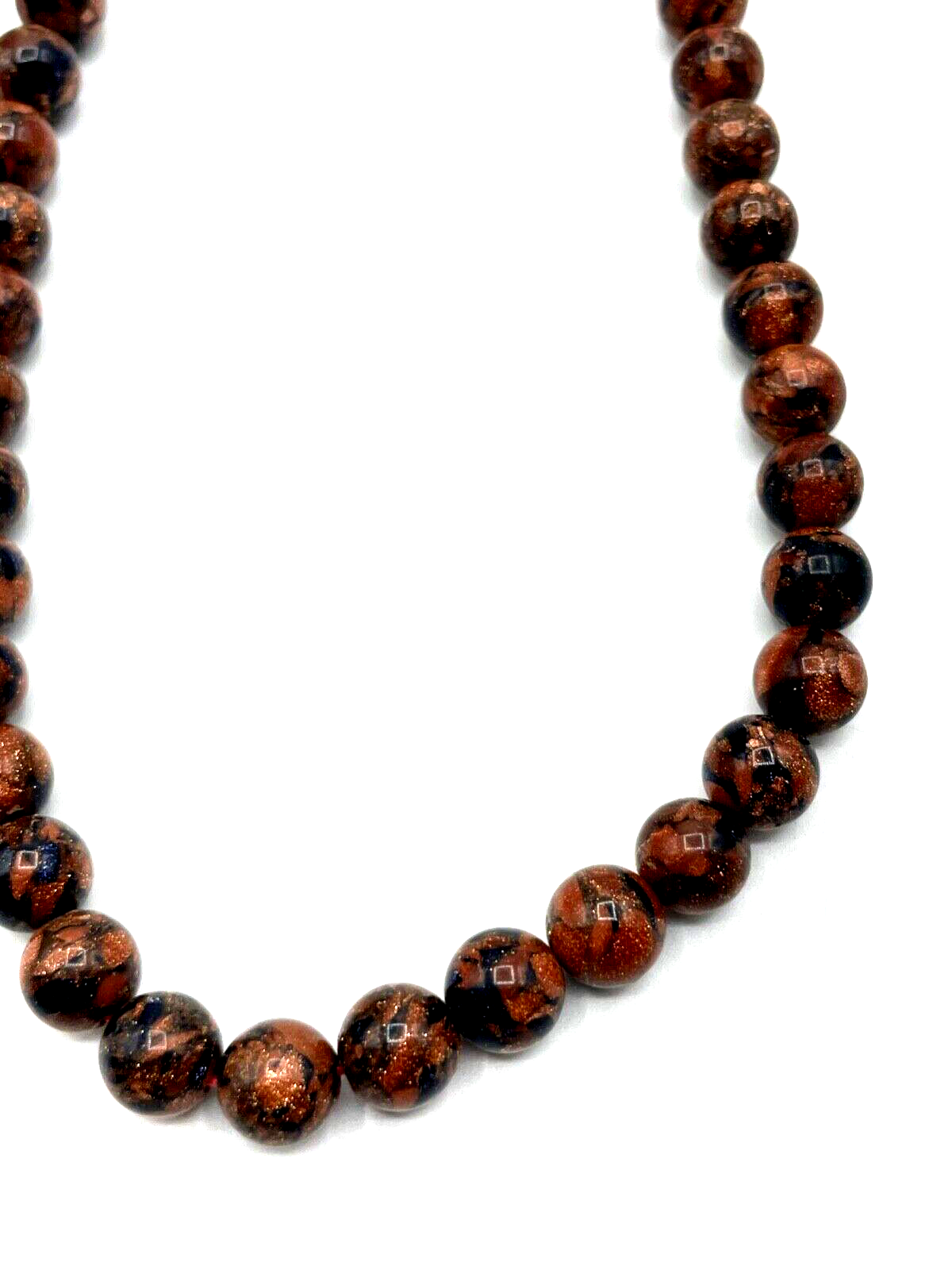 Kugelkette Collier Turmalin Tigerauge Edelstein L 45,5 cm Ø 10 mm wie Goldfluss4