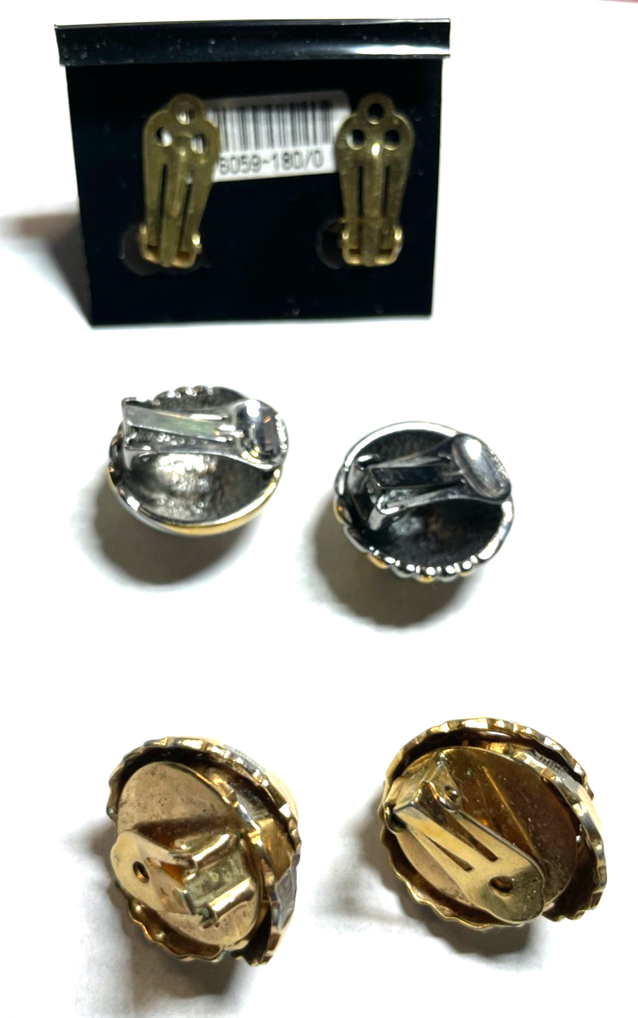 3 Paar elegante Ohrclips sehr gepflegt hochwertiger Modeschmuck bicolor6
