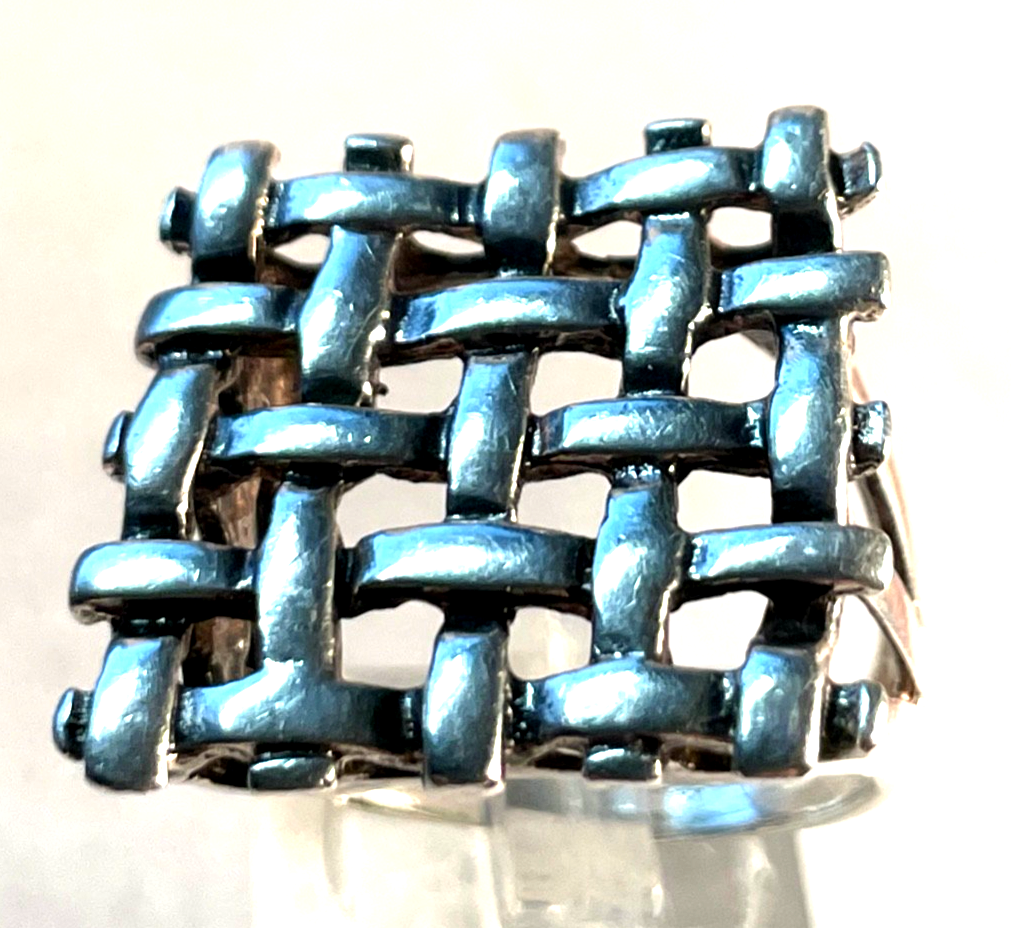Aparter gr. Design 925 Silber Ring Flechtmuster Ø 18,8 RG 59 gepflegt Juwelier3