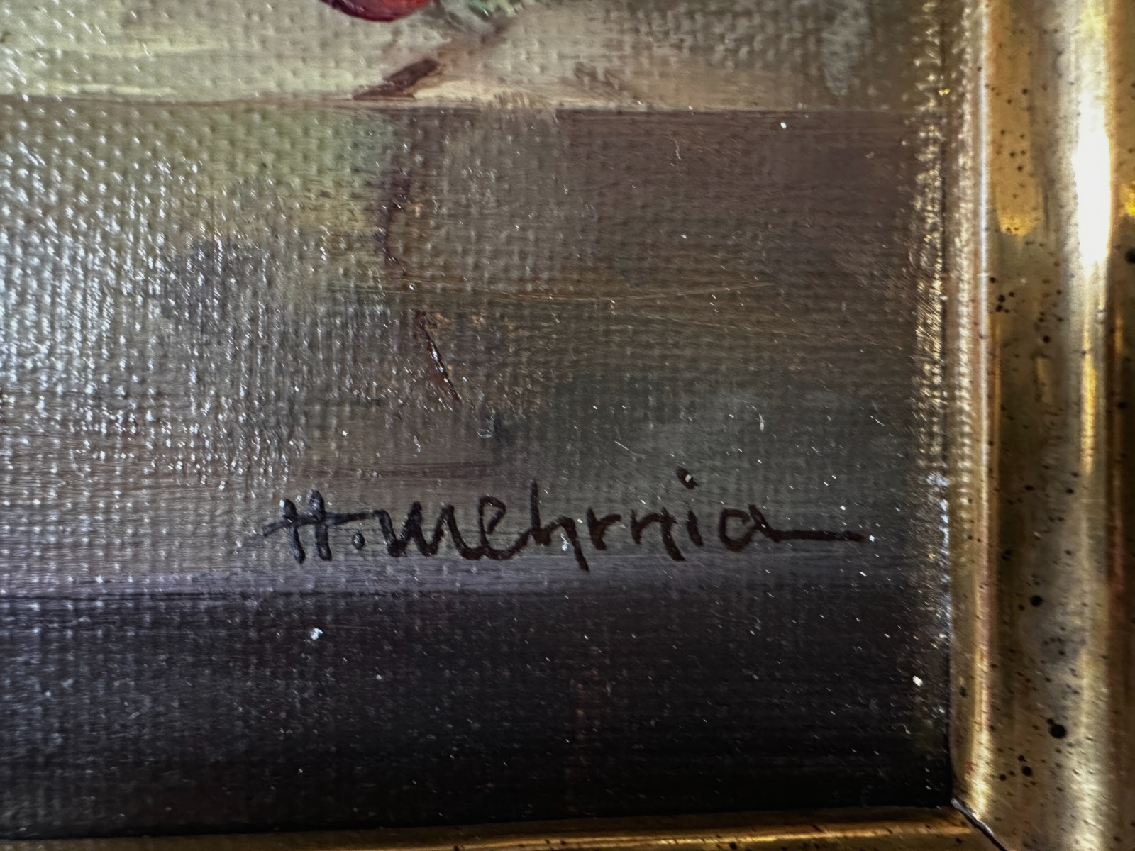 Hamid Mehrnia – kleines Obststillleben - Öl auf Leinwand - signiert - gerahmt3