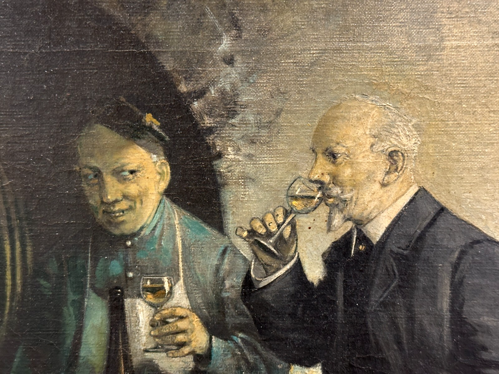 Hans August Lassen 1857-1938 - 'Die Weinprobe' - Genremalerei - Öl auf Leinwand3
