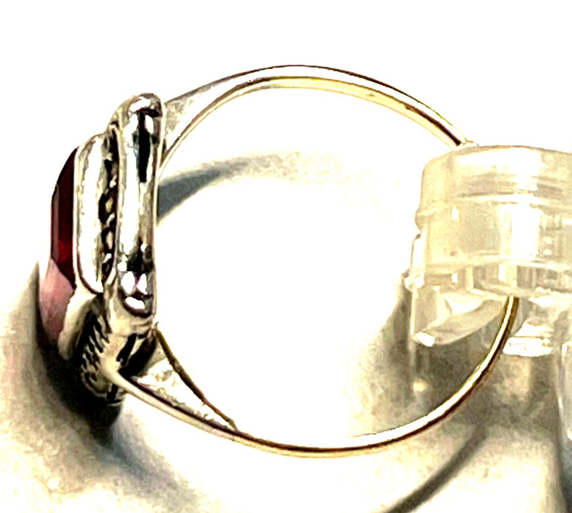 Aparter antik Ring 333 Gold 8 K roter Spinell Farbstein Ø 16 mm RG 50  gepfl.8