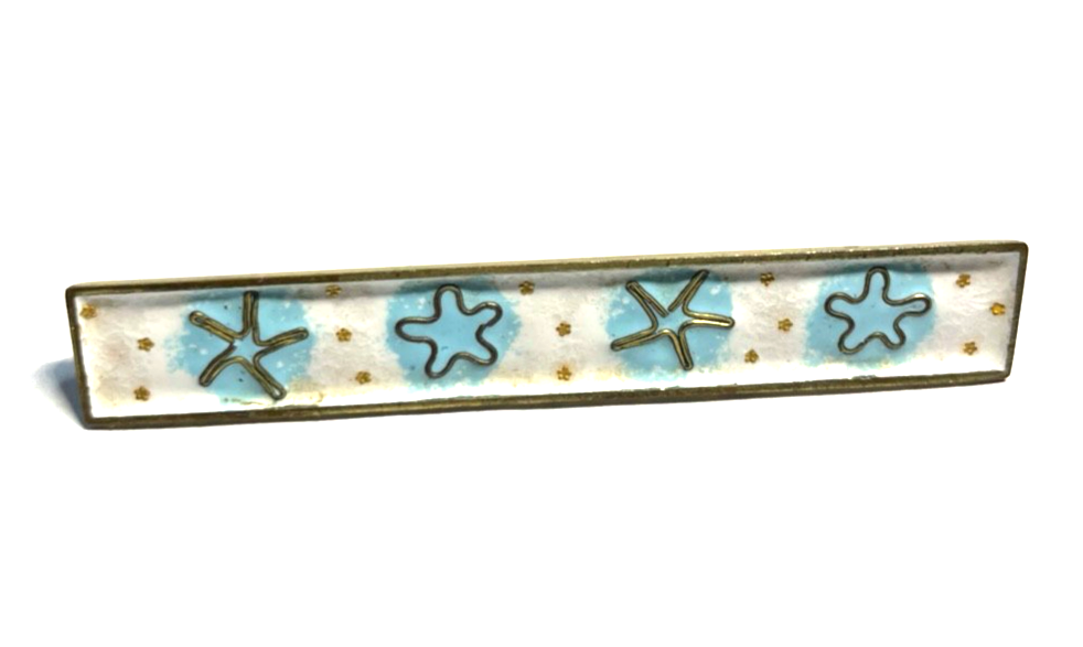 Vintage Perli Handarbeit Emaille Metall Brosche Anstecknadel sehr gepflegt0