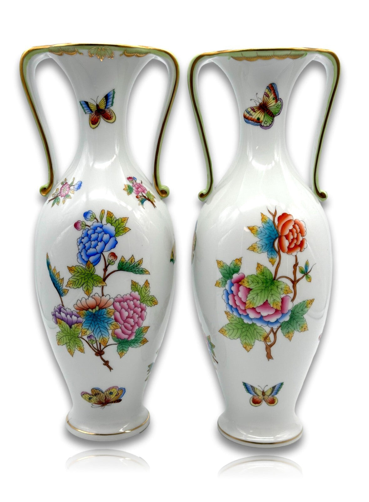 Herend 7176/VBO -  paar Amphoren Vase - Porzellan - Queen Victoria Handbemalt0