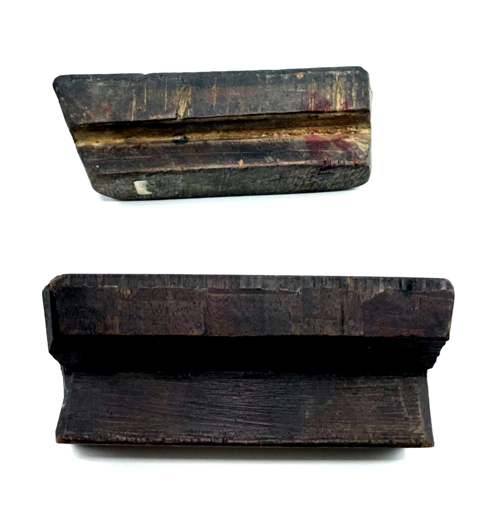 2x antik Druckstock Handarbeit Handgeschnitzt Stoffstempel Druckstempel gepfl.5