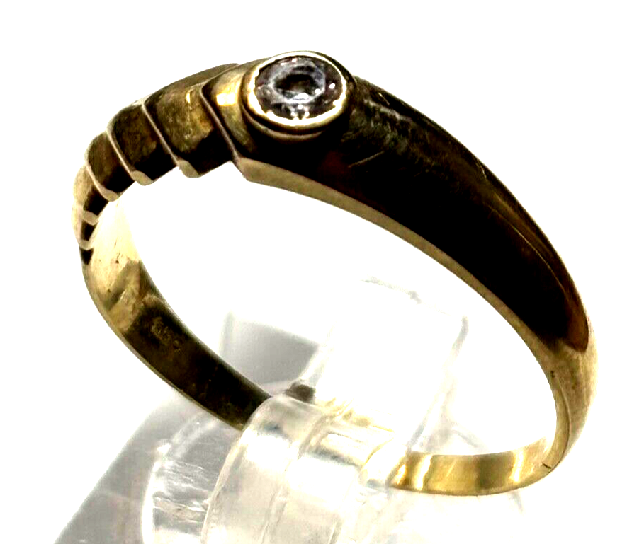 Moderner 585 Gold 14 K Ring mit Weißtopas Ø 18,4 mm RG 58 Juwelier2