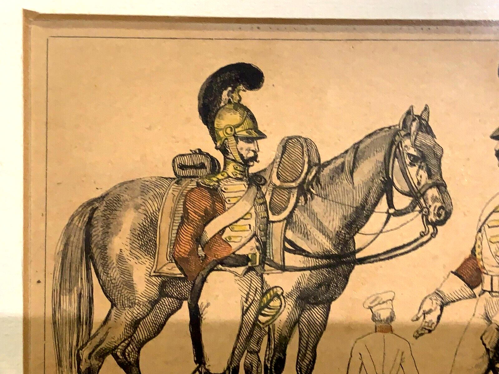 Lacauchie - Stahlstich koloriert - Historische Uniform - Italienische Ehrengarde3