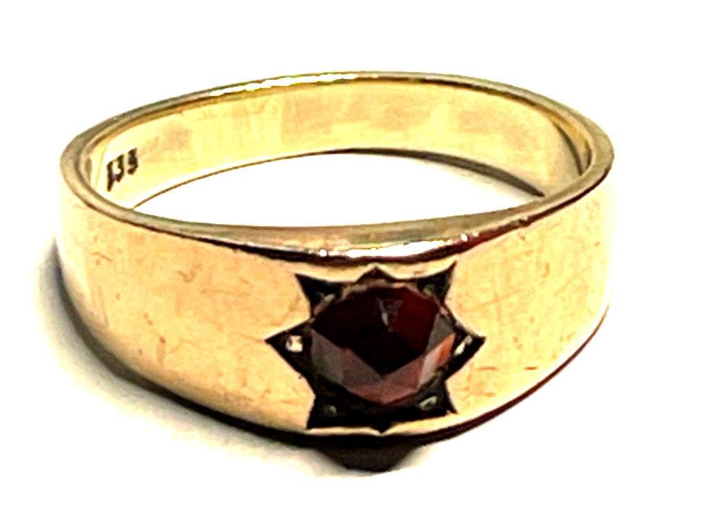 Solider 333 Gold 8 K antik Ring Rotgold Granat RG 54 Ø 17,2 mm massiv Juwelier5