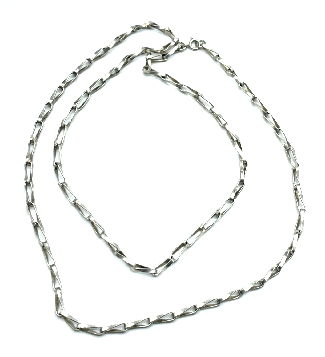 Solide 925 Sterling Silber Kette Design Muster  L 80 cm B 4 mm unisex top gepfl.0