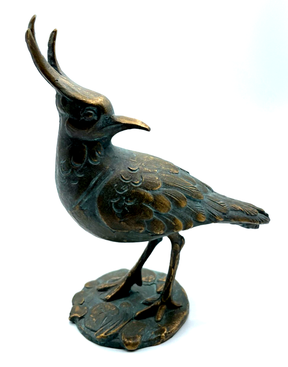 Strassacker Bronze Plastik mit Patina Vogel vollplastisch H 16,5 cm mit Stempel0