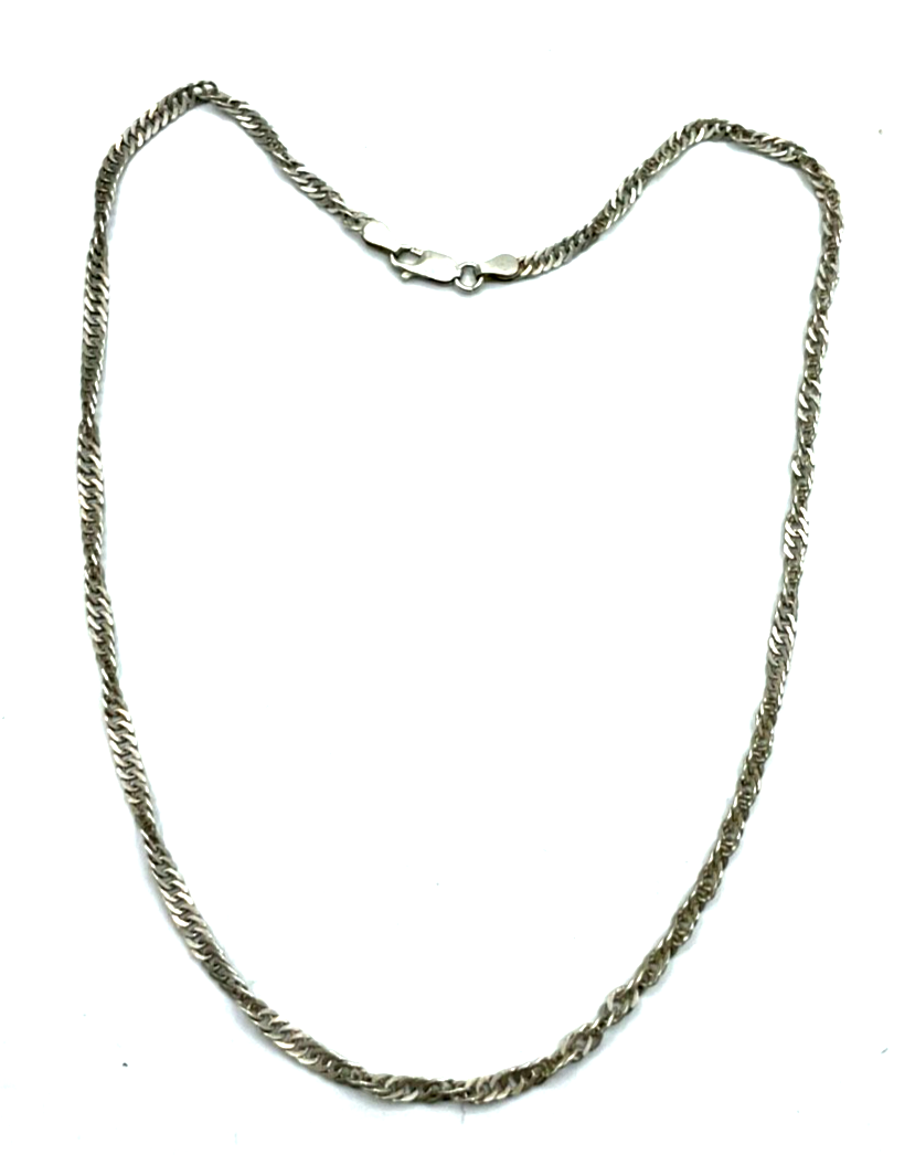 Solide 925 Silberkette Design Singapur Kordelkette gedreht L 46 cm B 4 mm unisex3