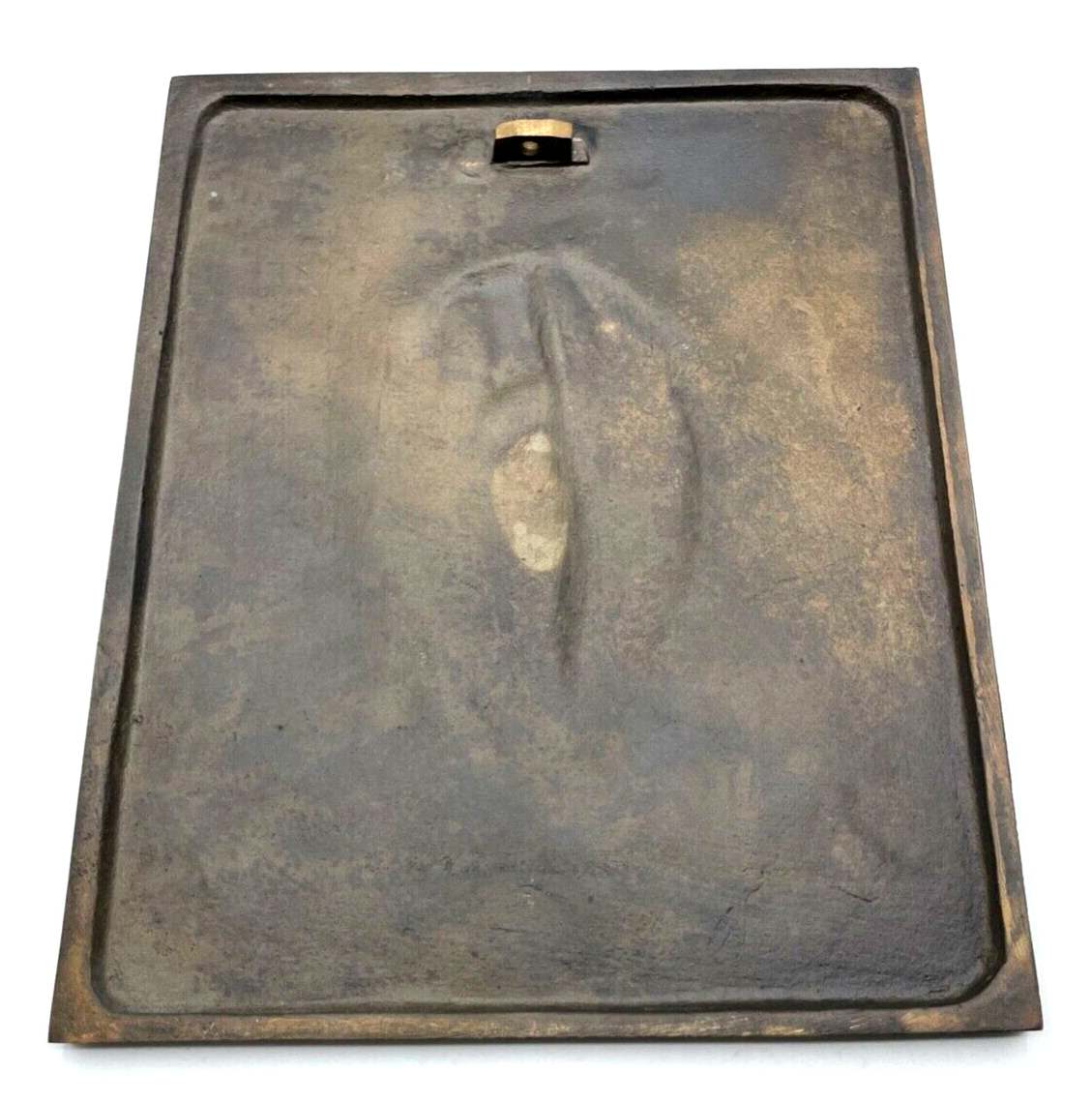 Attraktive Künstler Bronze Relief Tafel Maria Jesuskind Bronzetafel 26,5 x 22 cm6
