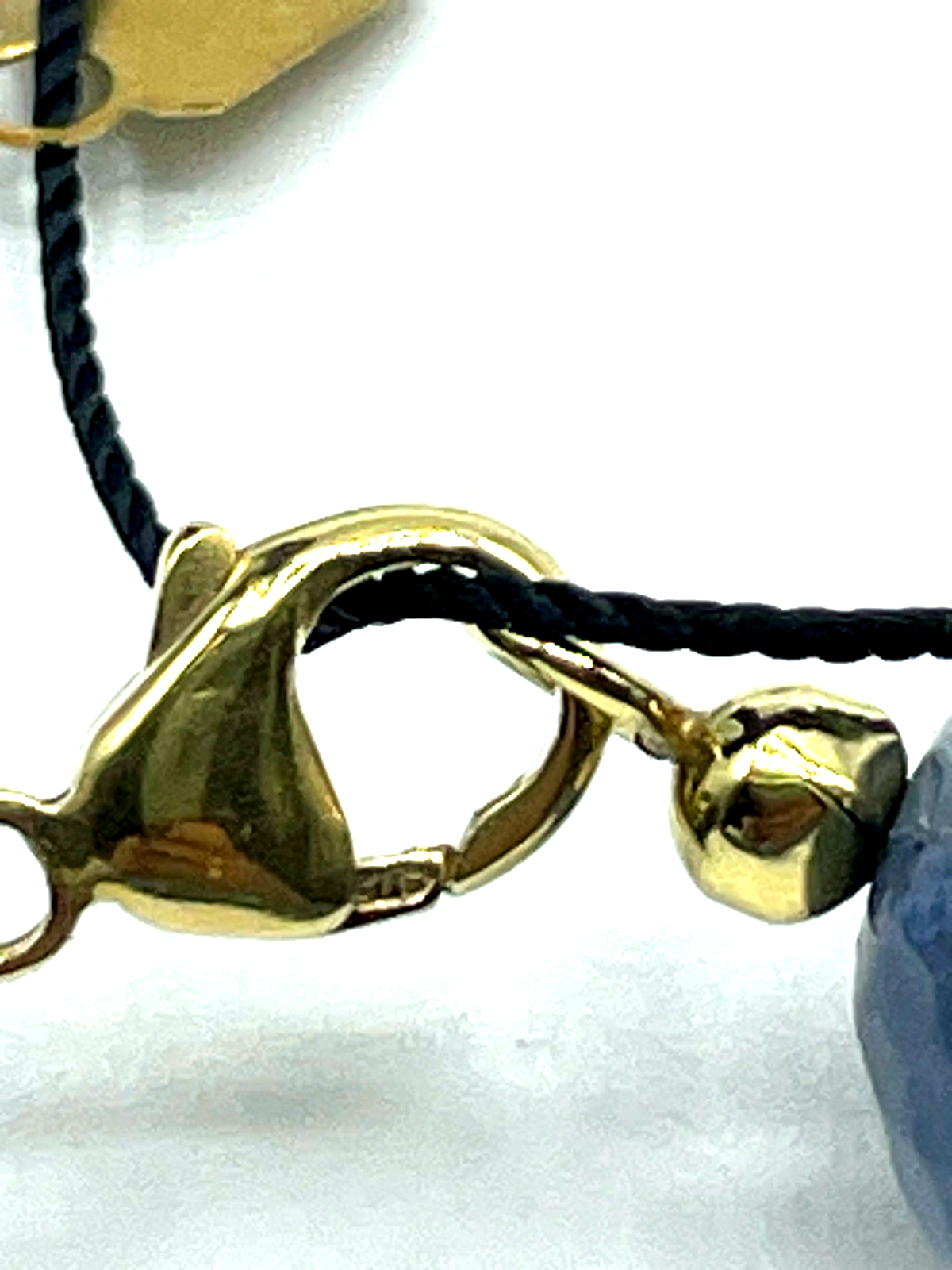 Prächtige Sodalith Kette Collier 375 Gold 9 K facettierte Kugeln L 46,5 cm neu8