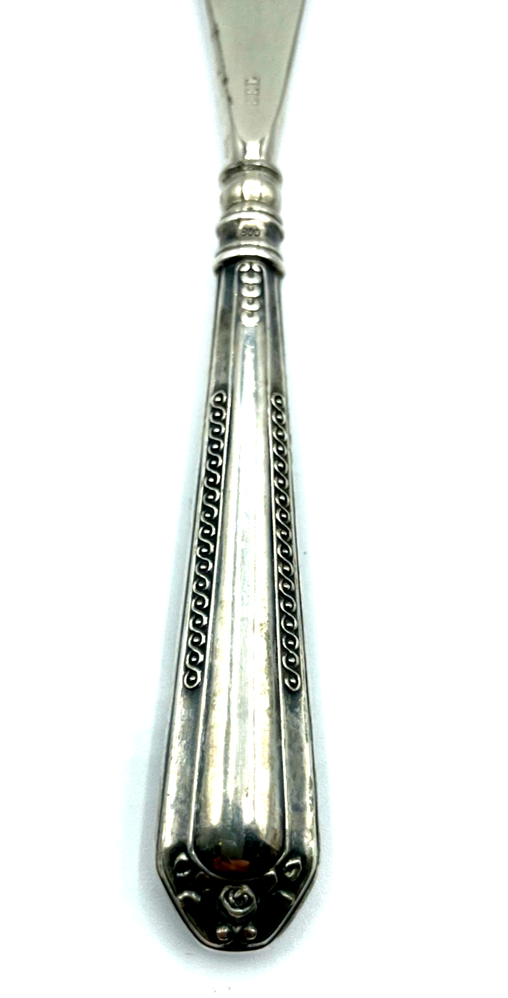 Antik Schuhlöffel Schuhanzieher 800 Silber Griff Stahl Löffel um 1910 L 19 cm1