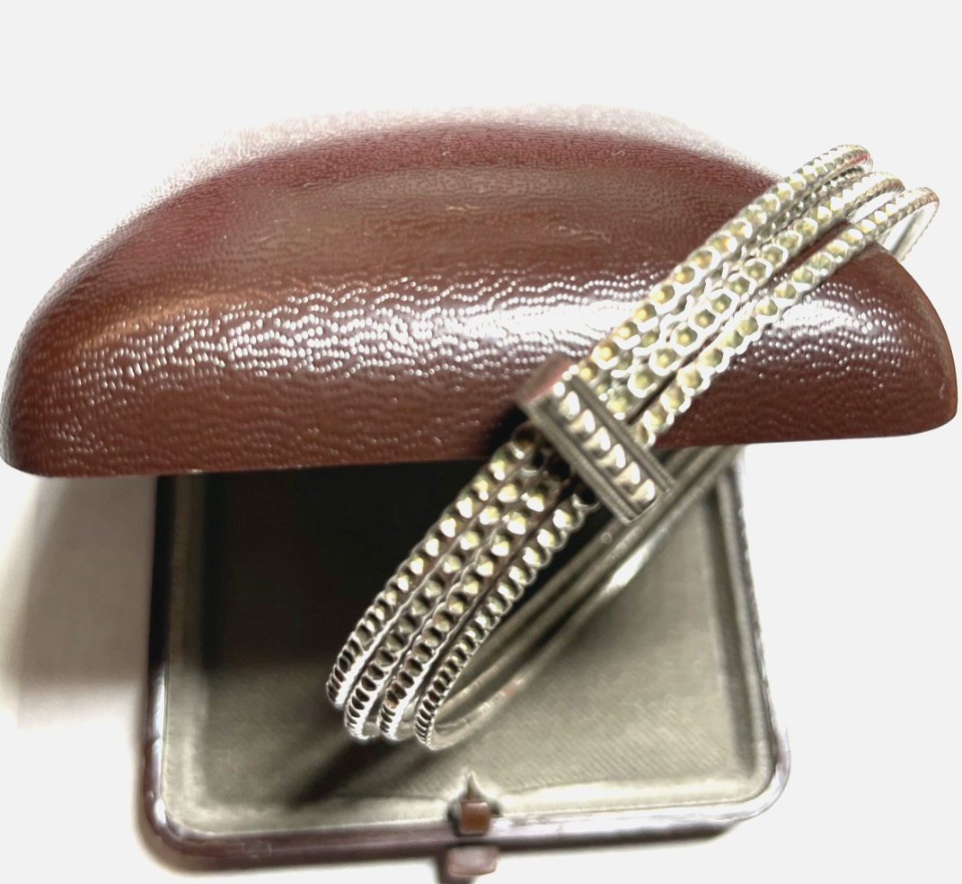 Vintage 835 Silber 4 in 1 Armreifen Armreif Armschmuck klassisch + massiv Ø 6 cm1